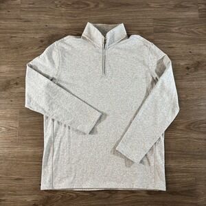 State & Liberty Men's XL Quarter Golden Zip Pullover Sweater Gray Modal